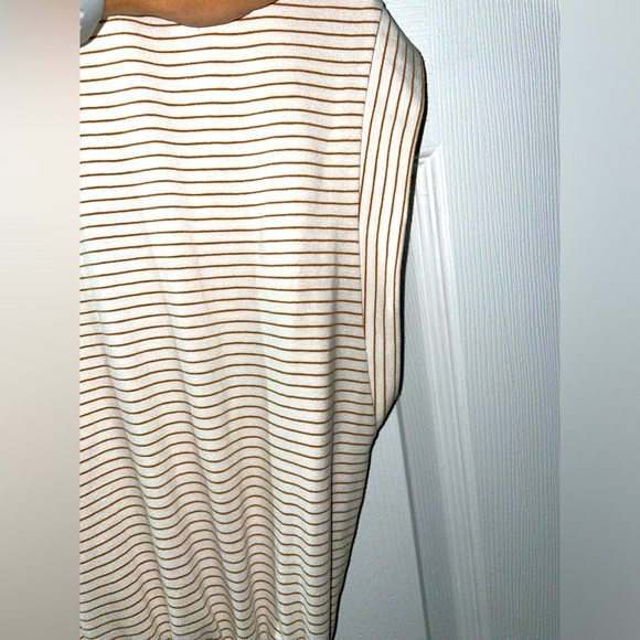A New Day Medium Casual Dress Tan, Striped - Picture 3 of 5